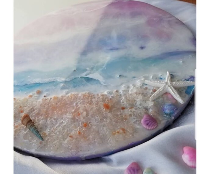 Round shaped resin painting - Image 6