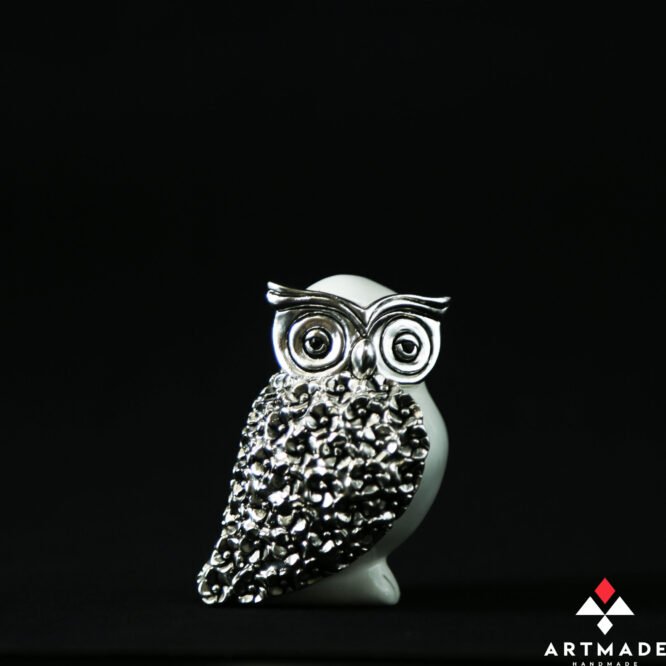 Silver pair of decorative Owls - Image 4