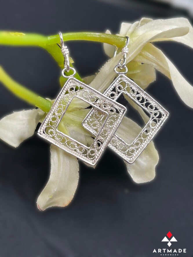 Filigree earrings-Rhombus - Image 3